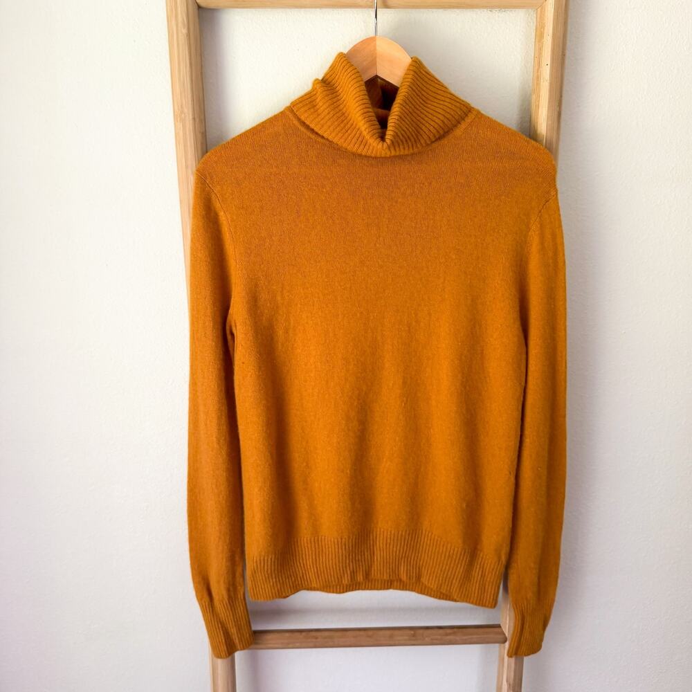 Rosemunde Copenhagen Wool Cashmere Turtleneck Sweater Mustard Yellow Size Small